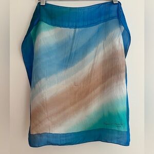VINTAGE Remoy D'Urville Paris Signed Square Silk Scarf Hand Dyed Lightweight